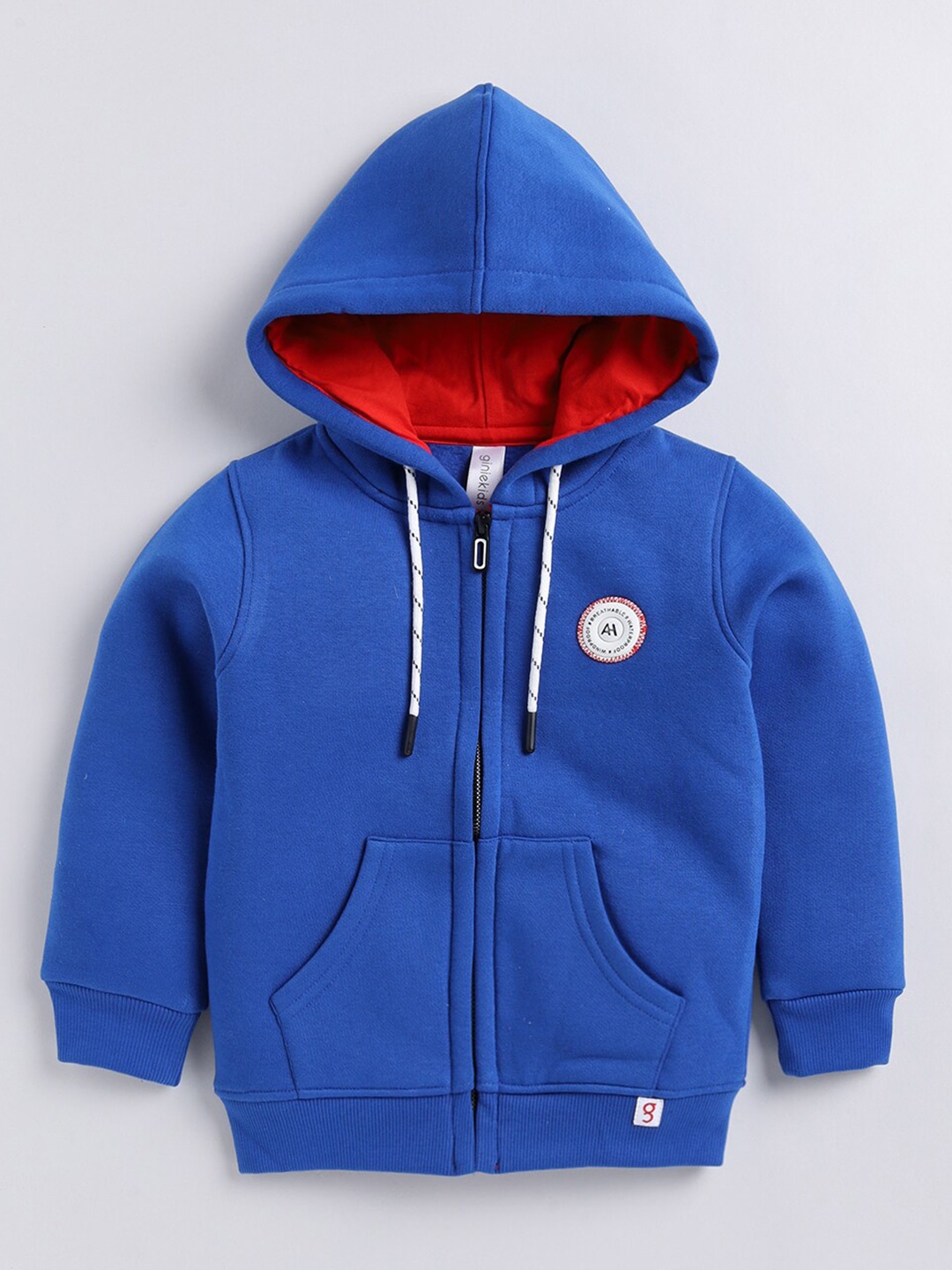 

Ginie Boys Hooded Front-Open Fleece Sweatshirt, Blue