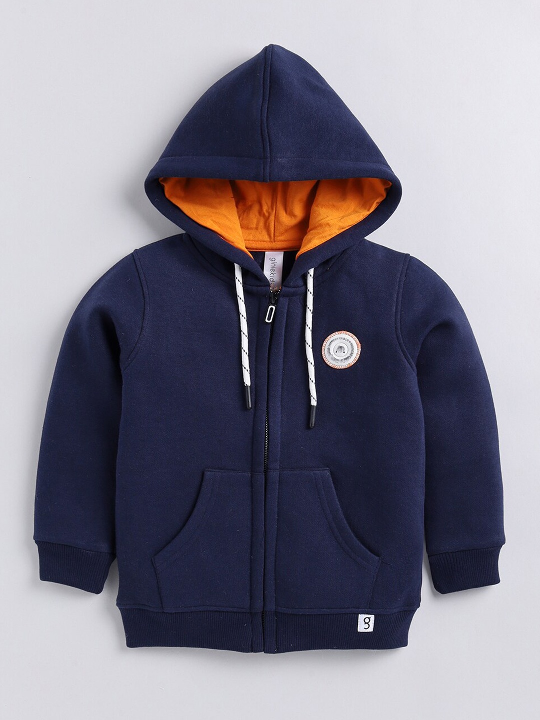 

Ginie Boys Hooded Front-Open Fleece Sweatshirt, Blue