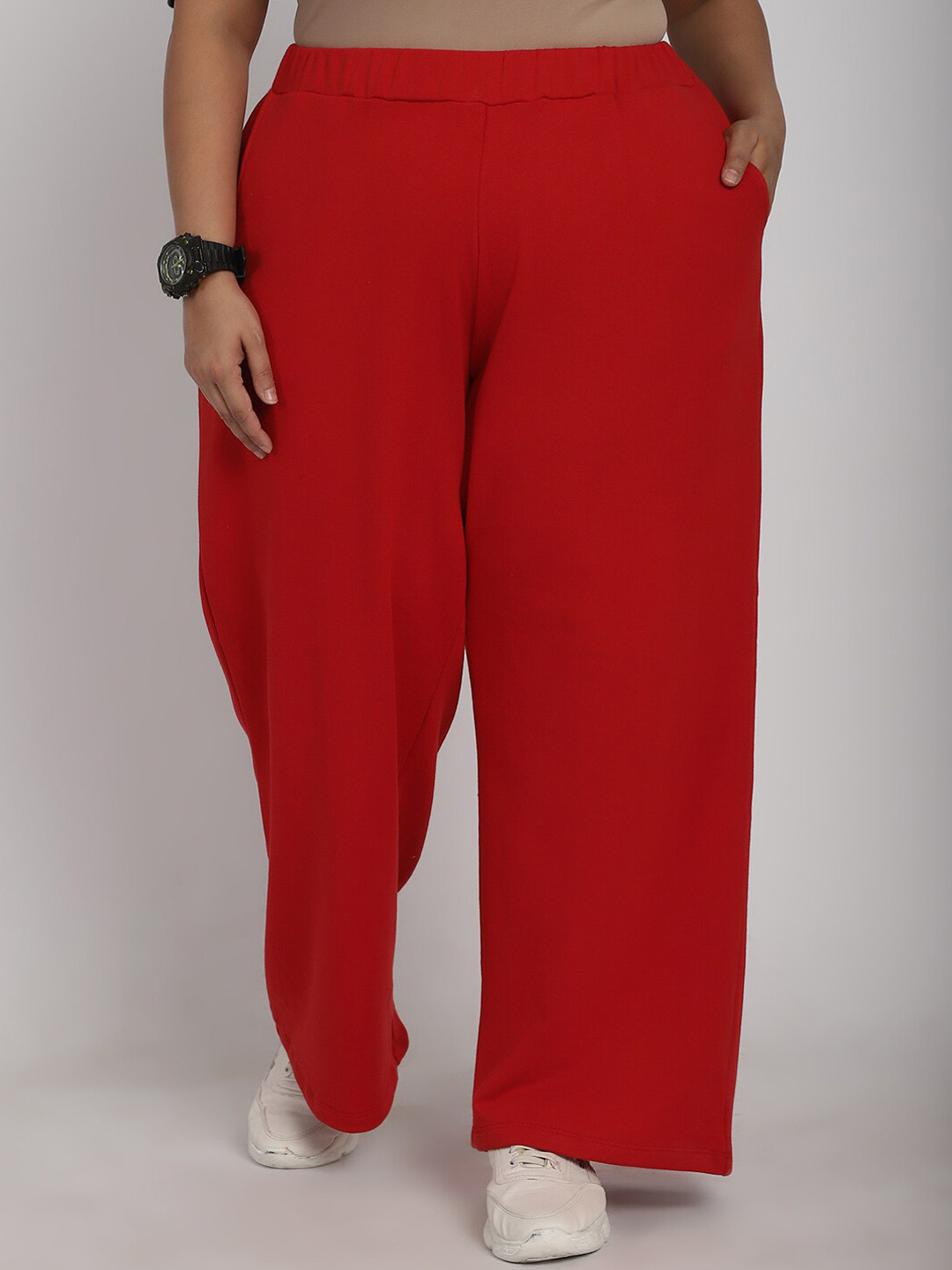 

Rute Women Cotton Track Pants, Red