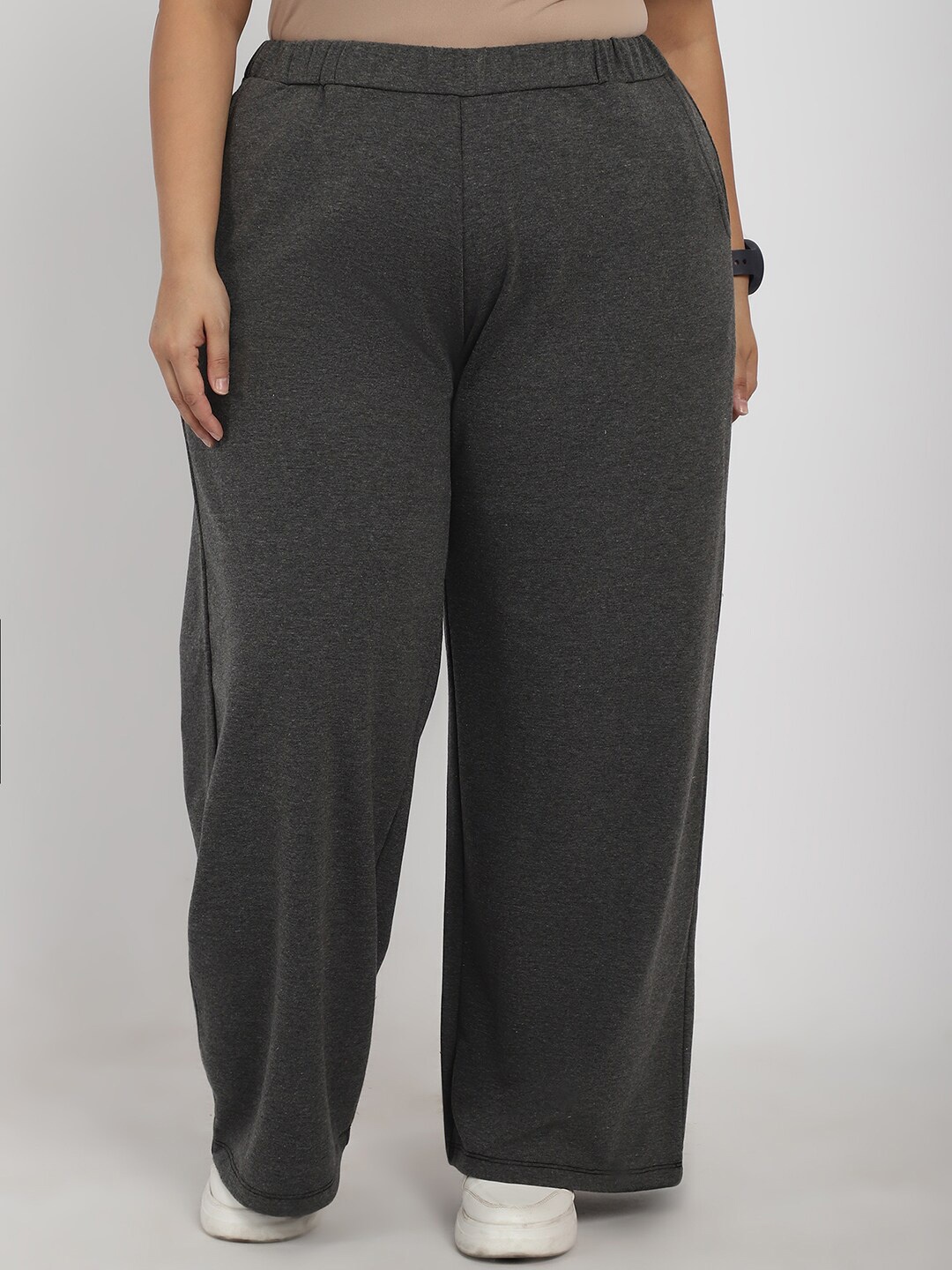 

Rute Women Plus Size Cotton Track Pants, Grey