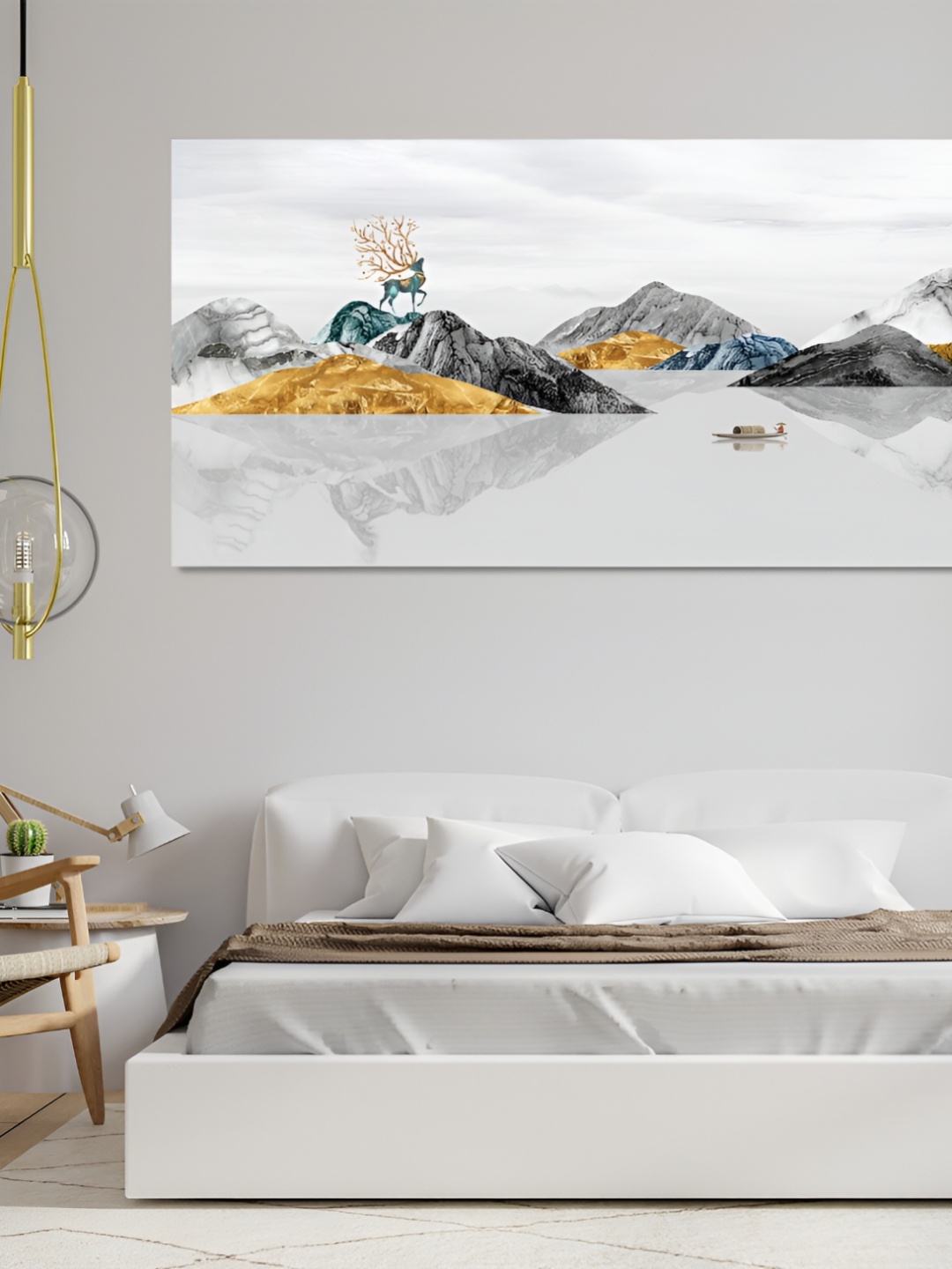 

CVANU Grey Abstract Canvas Painting Wall Art
