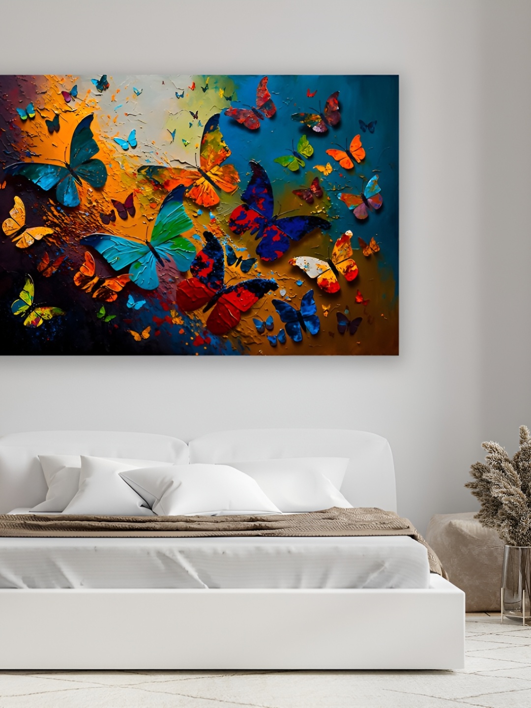 

CVANU Orange & Blue Birds & Animals Canvas Paintings Wall Art