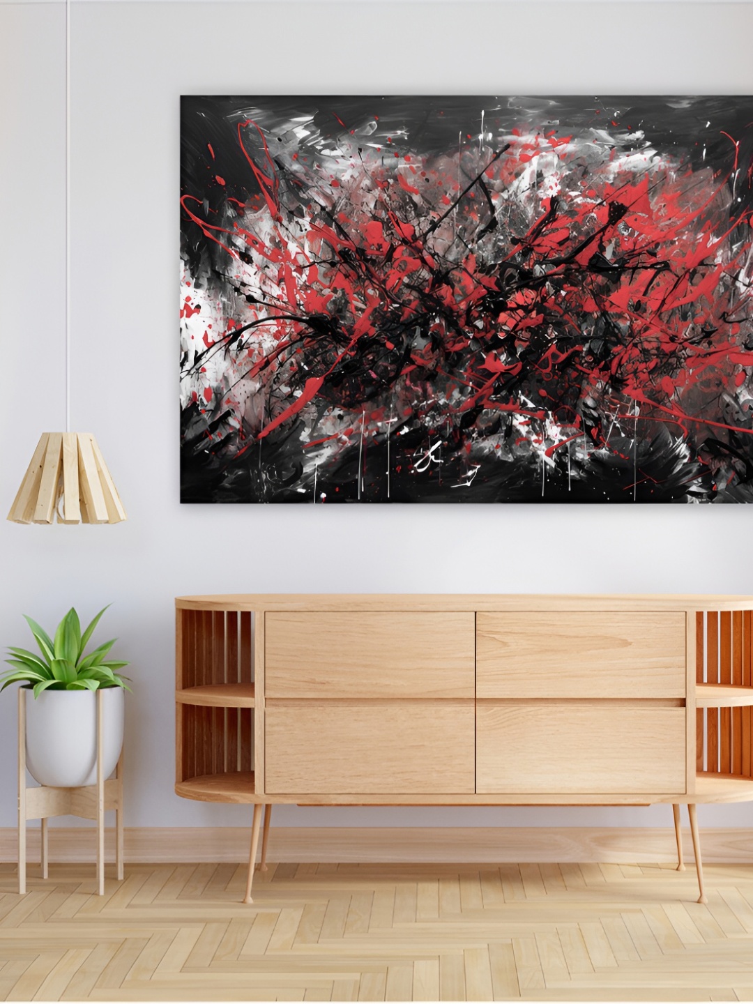 

CVANU Black & White Abstract Rectangle Canvas Wall Art Painting