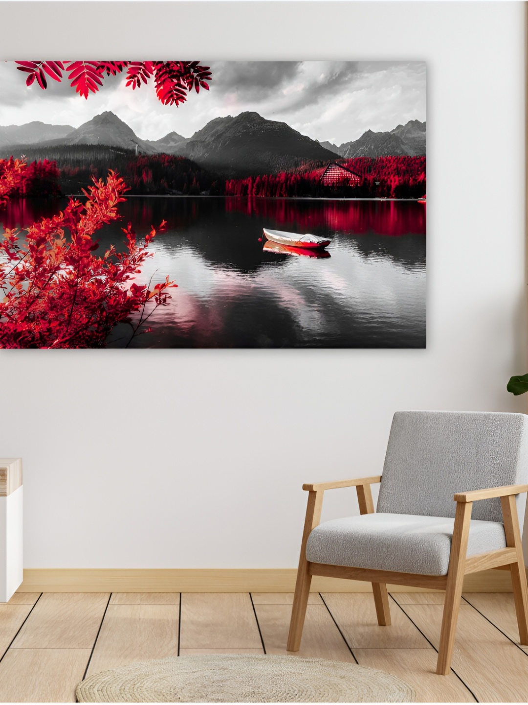 

CVANU Black & Red Canvas Painting Wall Art