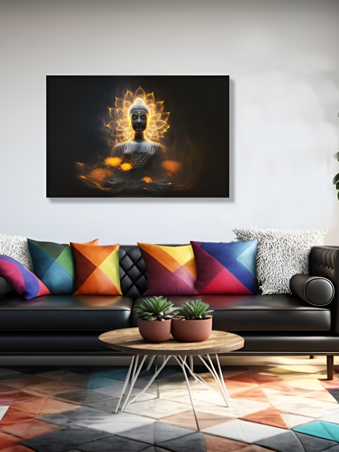 

CVANU Black & Gold-toned Canvas Painting Wall Painting