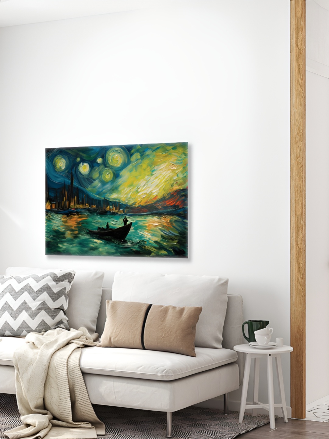 

CVANU Blue & Yellow Abstarct Canvas Painting Wall Art