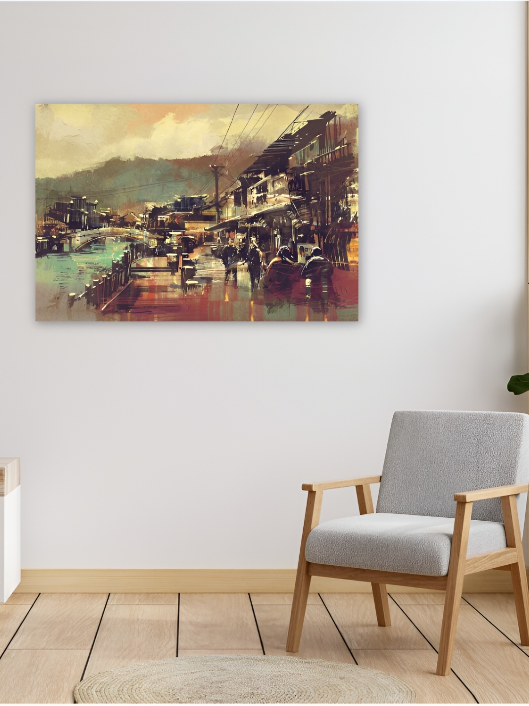 

CVANU Beige & Brown Canvas Painting Wall Art