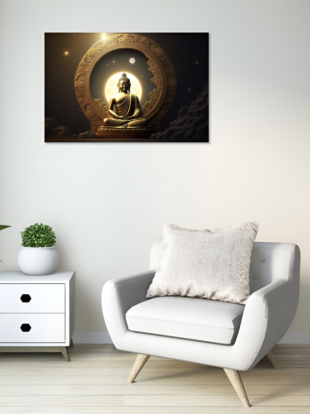 

CVANU Gold Toned Religious Canvas Paintings Wall Art