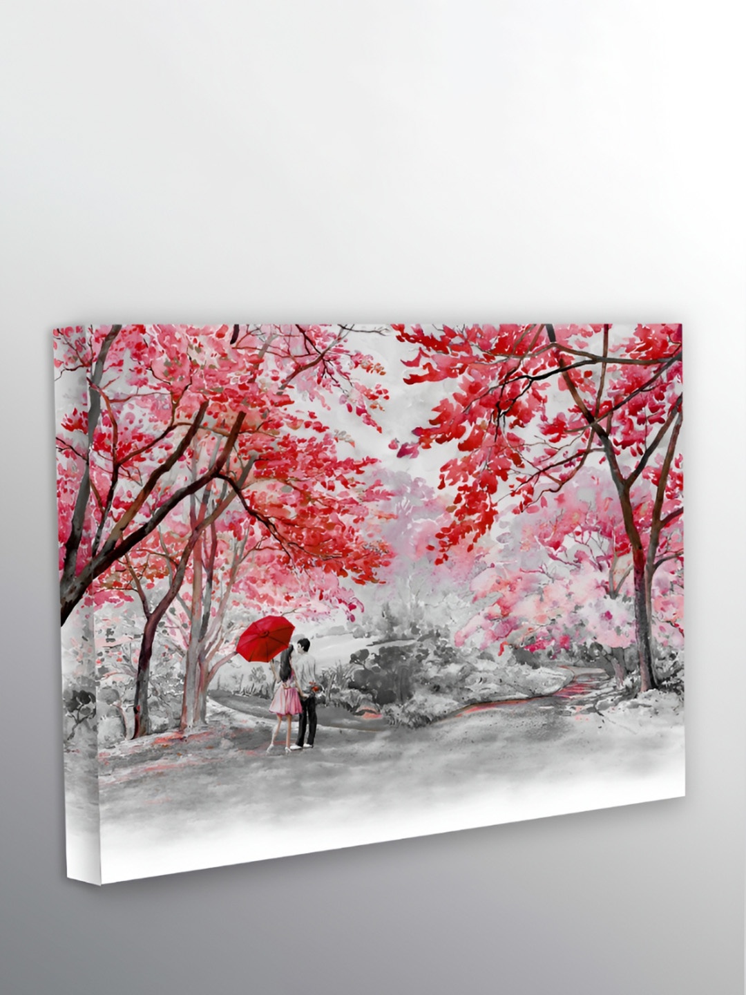 

CVANU Pink & White Floral Canvas Painting Wall Art