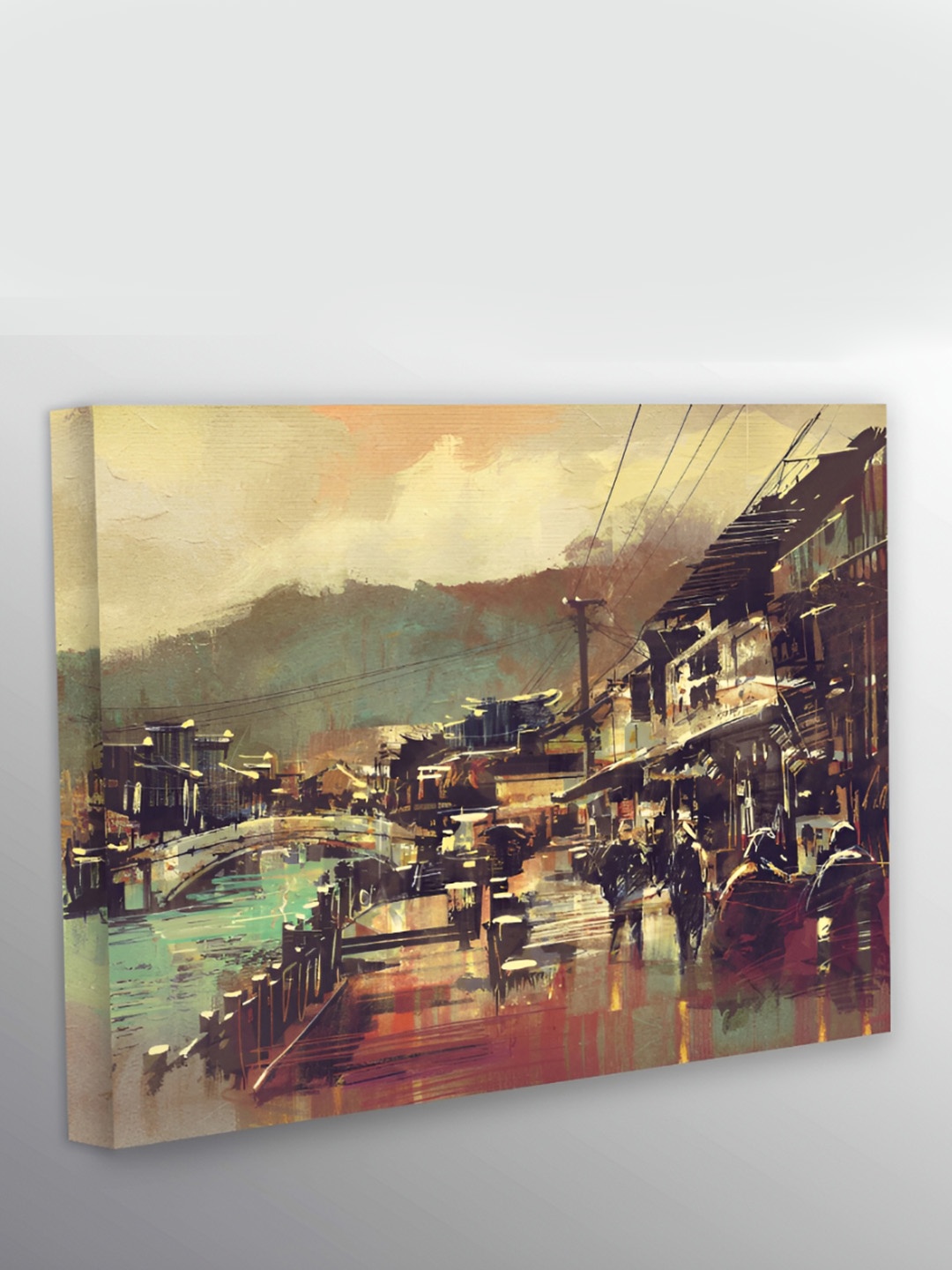 

CVANU Grey & Beige Canvas Painting Wall Art
