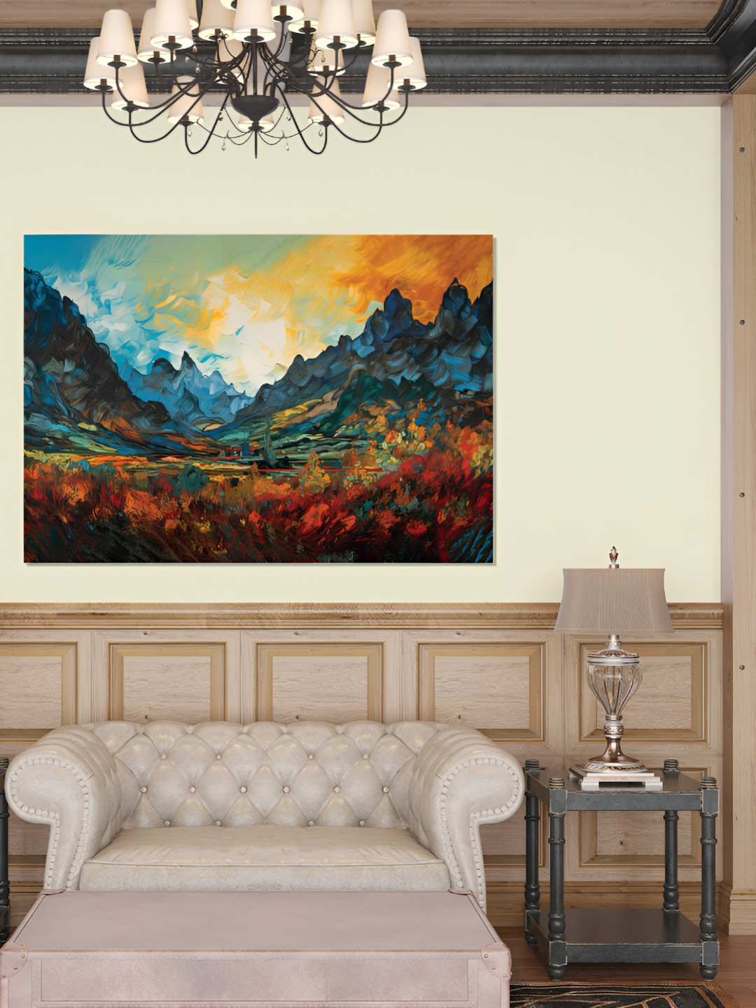 

CVANU Blue & Orange Canvas Painting Wall Art