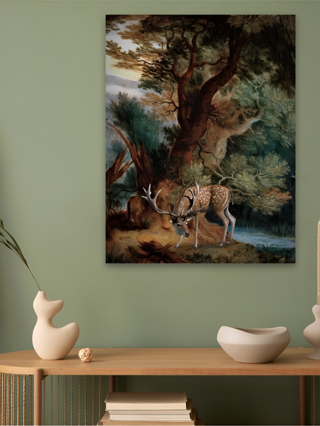 

CVANU Black & Brown Birds and Animals Rectangle Canvas Wall Art Painting