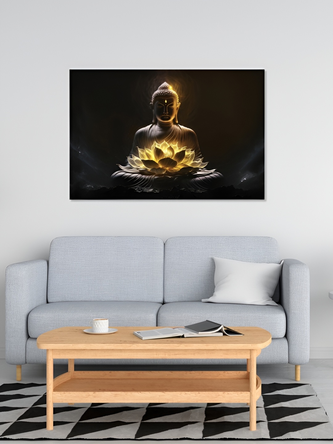 

CVANU Black & Yellow Religious Rectangle Canvas Wall Art Painting