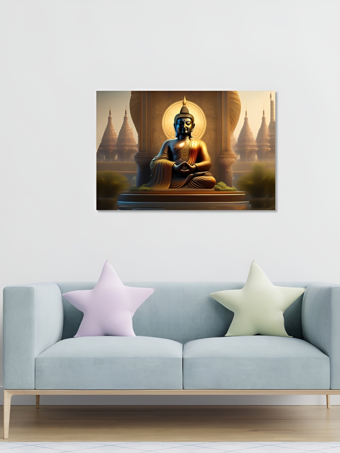 

CVANU Black & Gold Toned Religious Canvas Paintings Wall Art