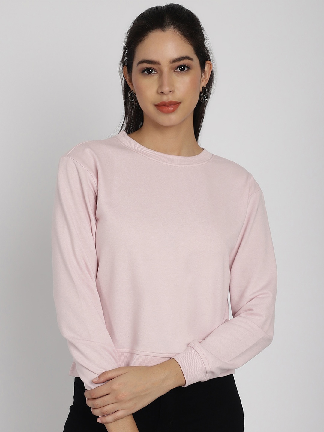 

Rute Round Neck Cotton Sweatshirt, Pink