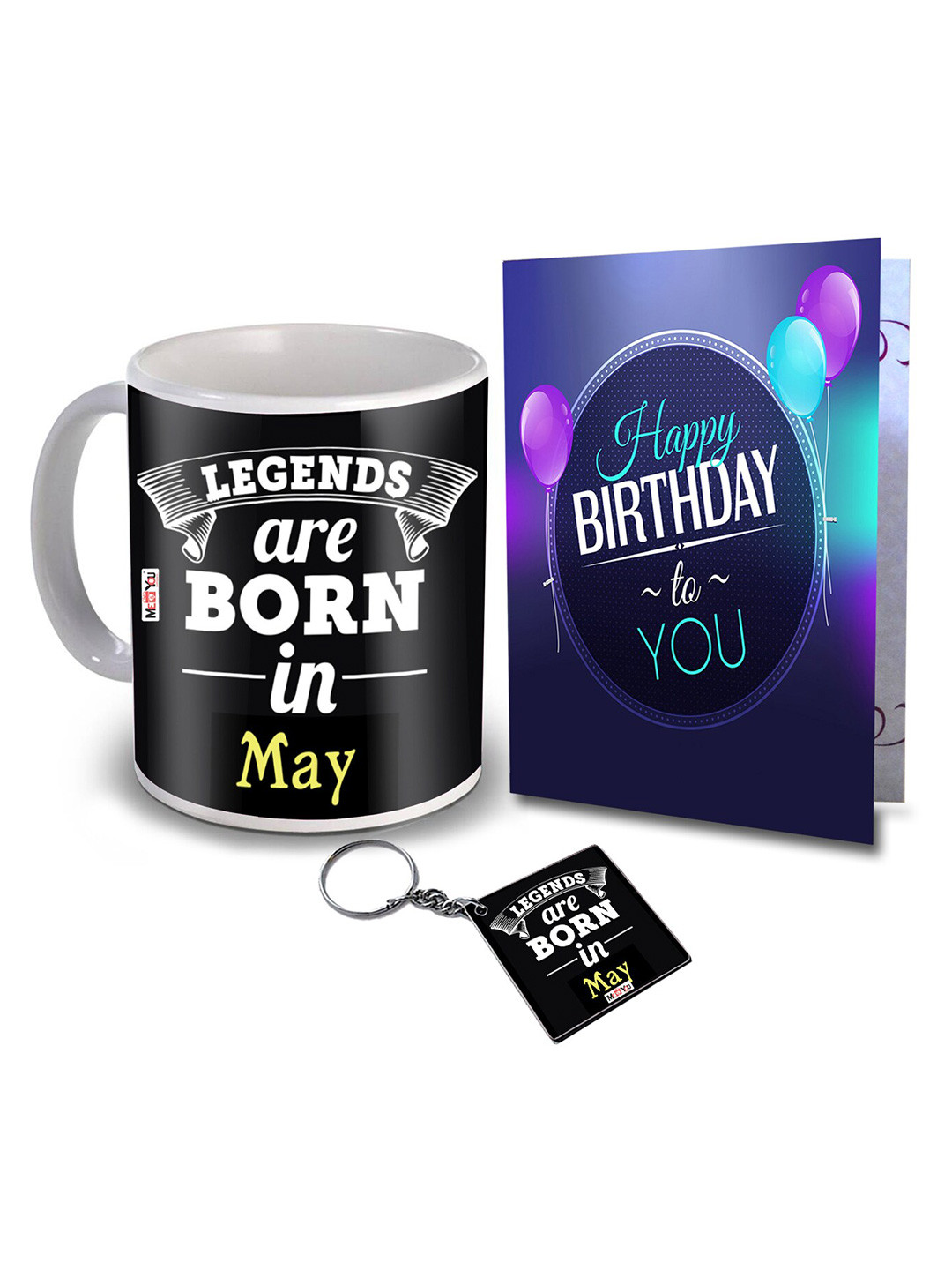 

ME & YOU Black & White 3 Pieces Printed Coffee Mug With Card & Keychain Home Gift Set