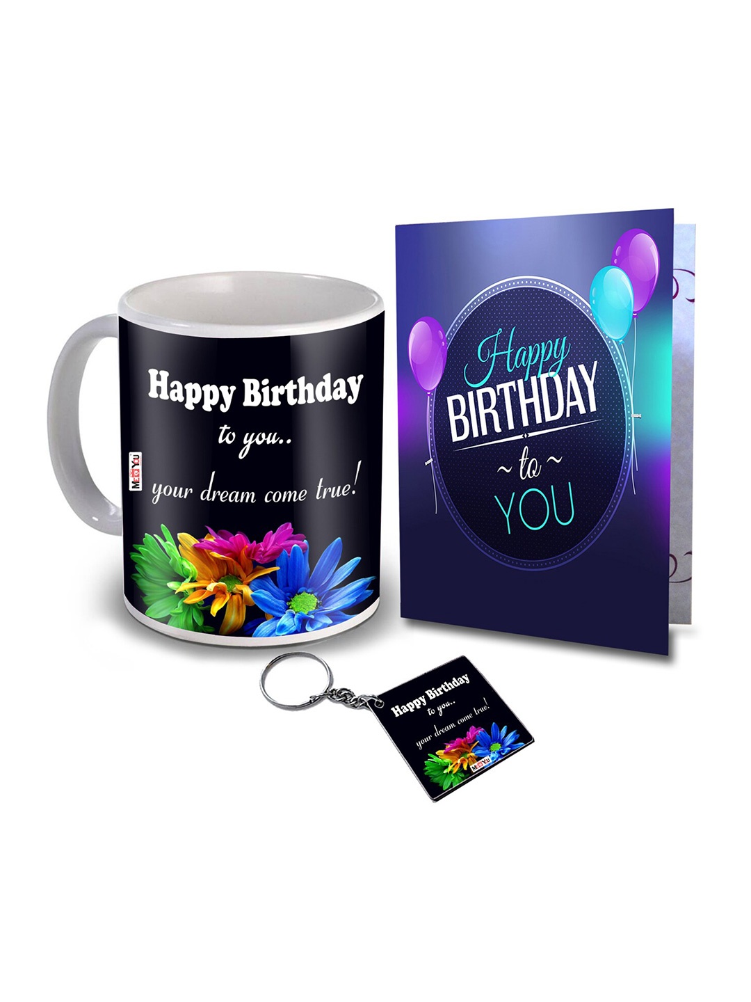 

ME & YOU Black & White 3 Pieces Coffee Mug With Card & Keychain Home Gift Set