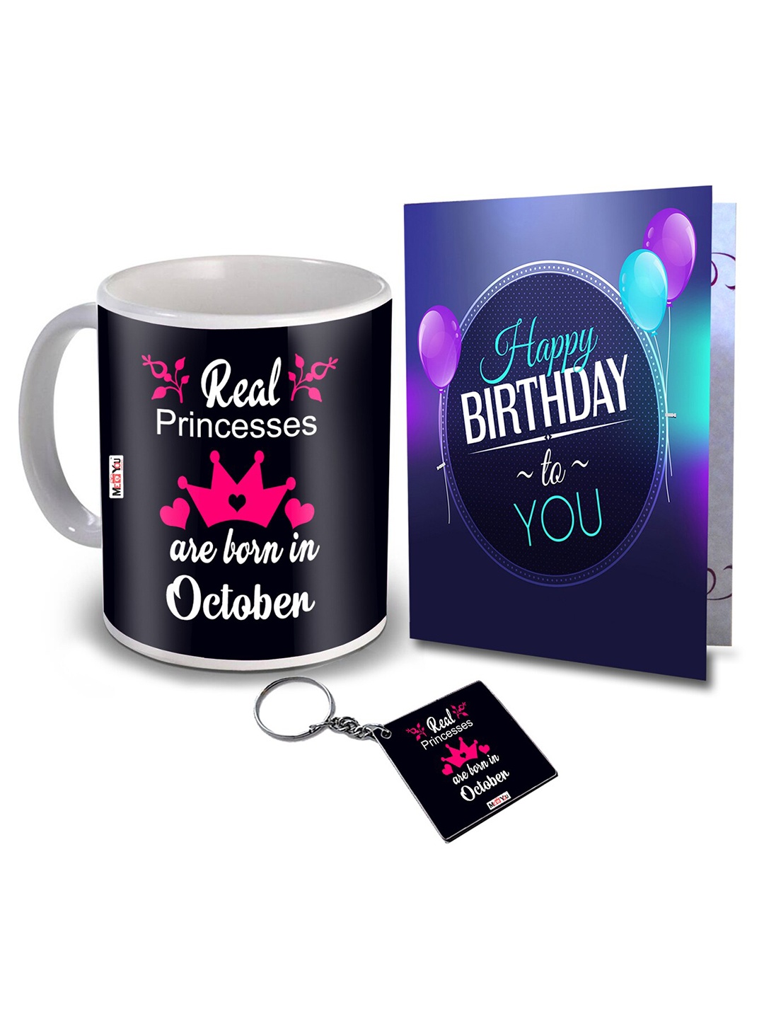 

ME & YOU Black & White 3 Pieces Coffee Mug With Card & Keychain Home Gift Set