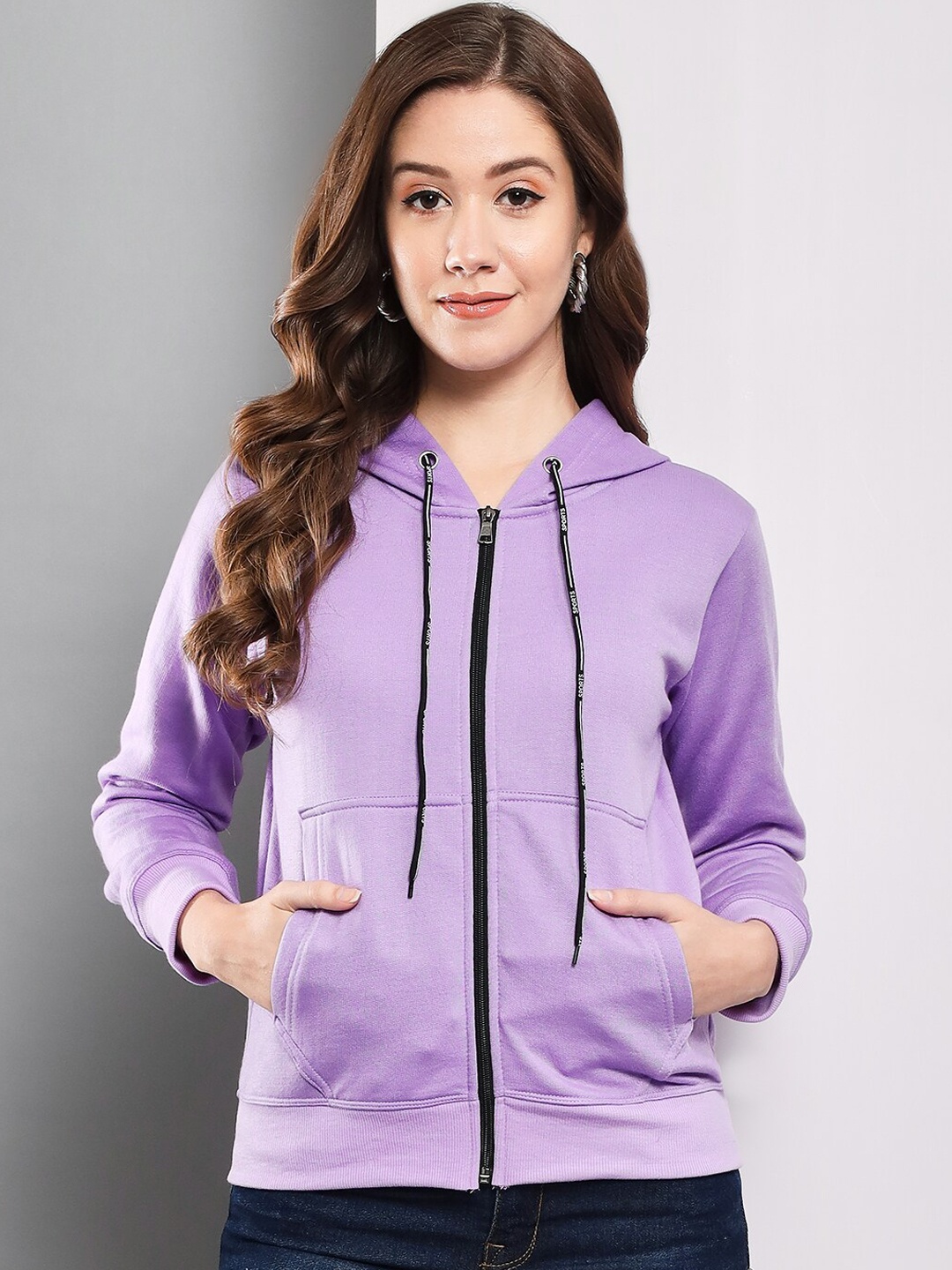 

Funday Fashion Hooded Fleece Bomber Jacket, Purple