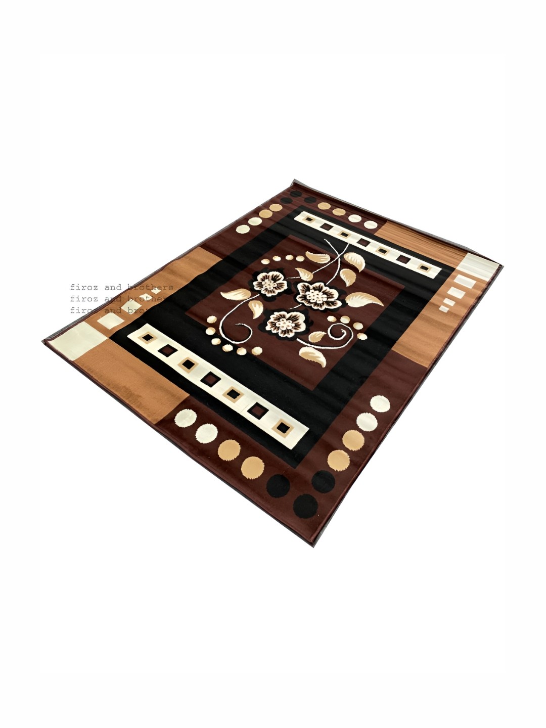 

Asad Emporium Rugs Brown& Black Floral Anti-Skid Carpet