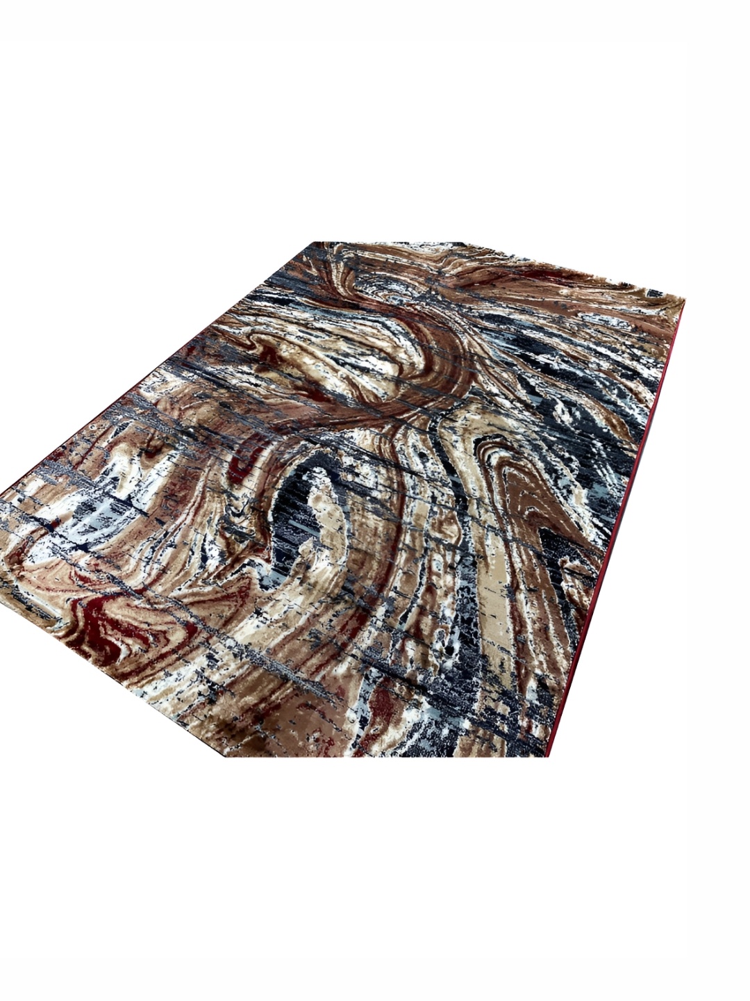 

Asad Emporium Rugs Brown& Blue Abstract Traditional Anti-Skid Carpet