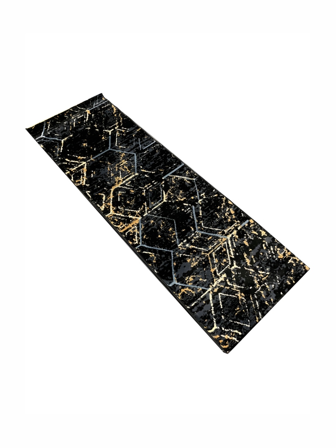 

Asad Emporium Rugs Black& cream Geometric Anti-Skid Carpet