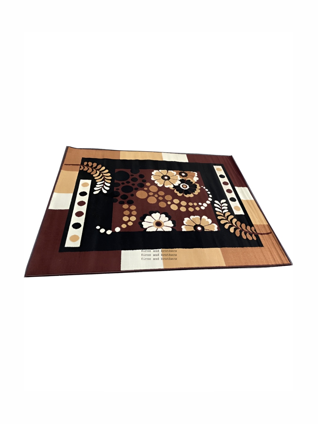 

Asad Emporium Rugs Brown &White Floral Anti-Skid Carpet