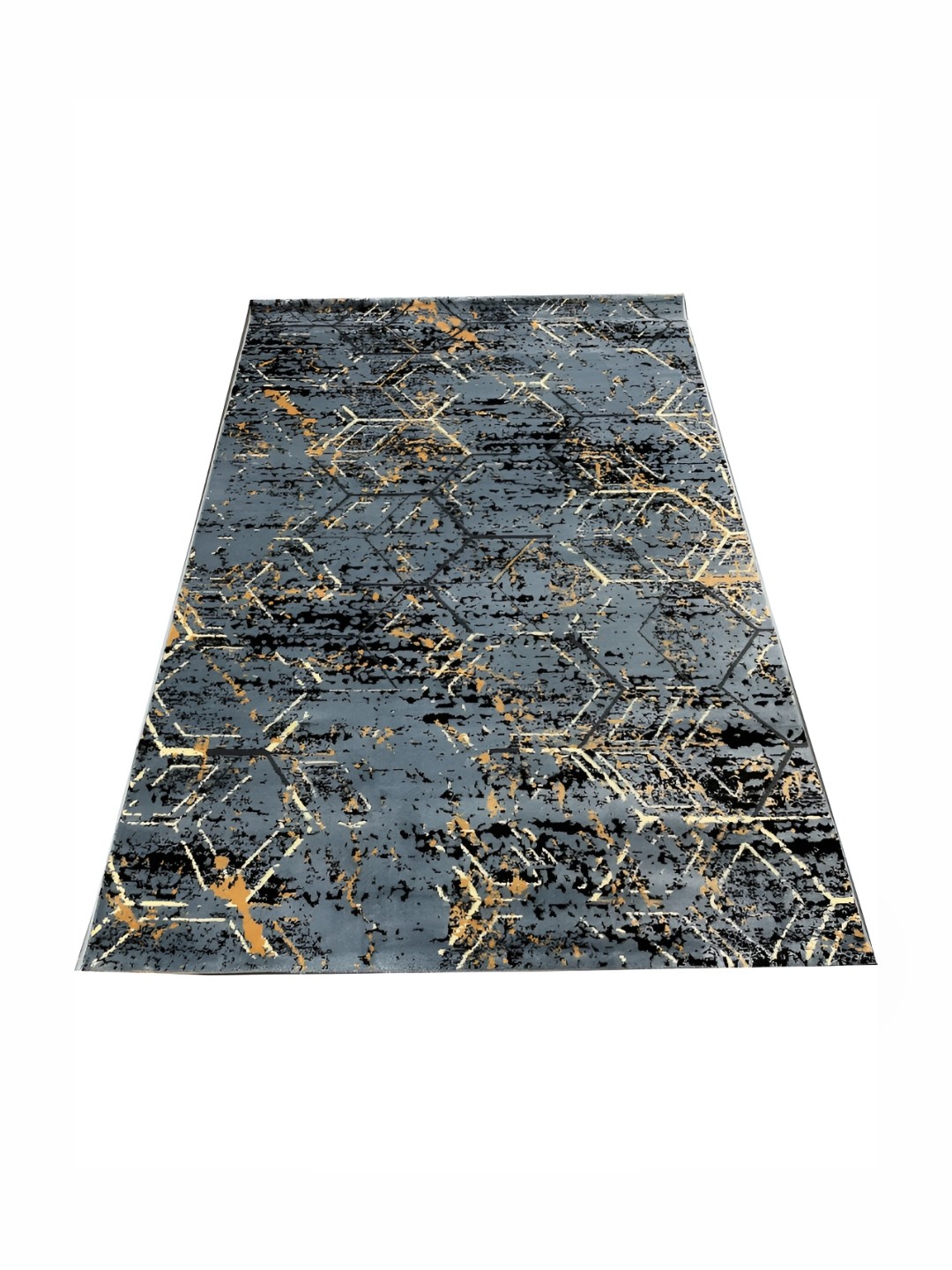 

Asad Emporium Rugs Grey& Black Abstract Anti-Skid Carpet
