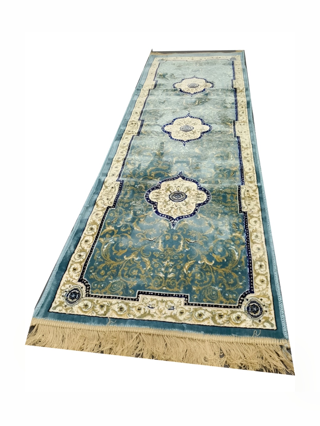 

Asad Emporium Rugs Green& Blue Ethnic Motifs Anti-Skid Carpet