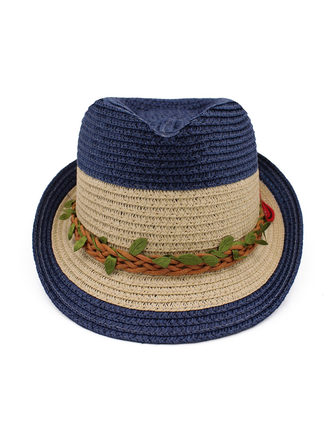 

JENNA Kids Colourblocked Threaded & Applique Trilby Hat, Navy blue