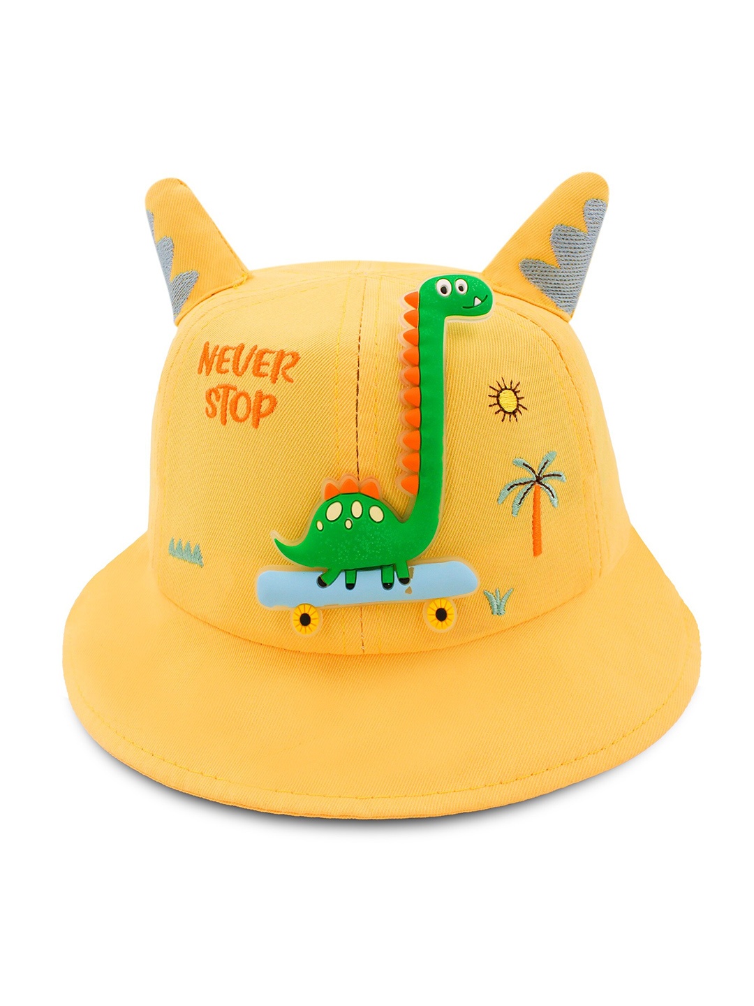 

JENNA Kids Embroidered & Applique Bucket Hat, Yellow