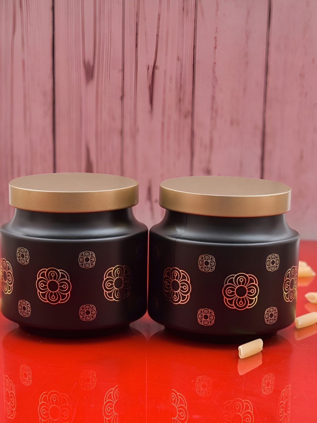 

MACHAK Black & Biege 2 Pieces Glass Food Container