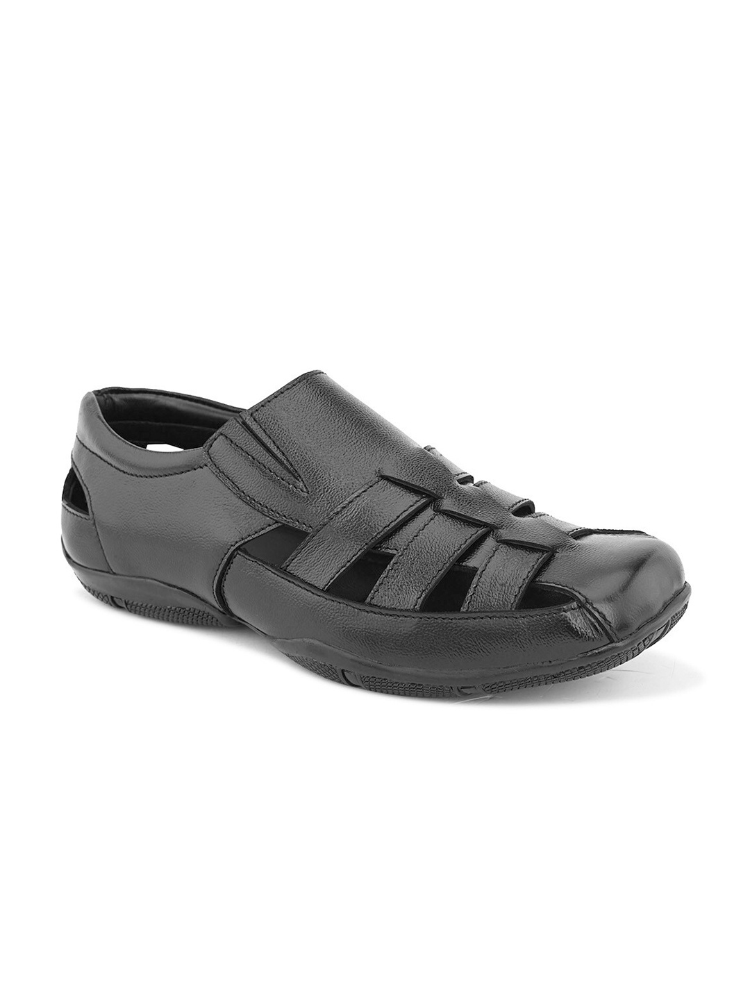 

John Karsun Men Genuine Leather Fisherman Sandals, Black