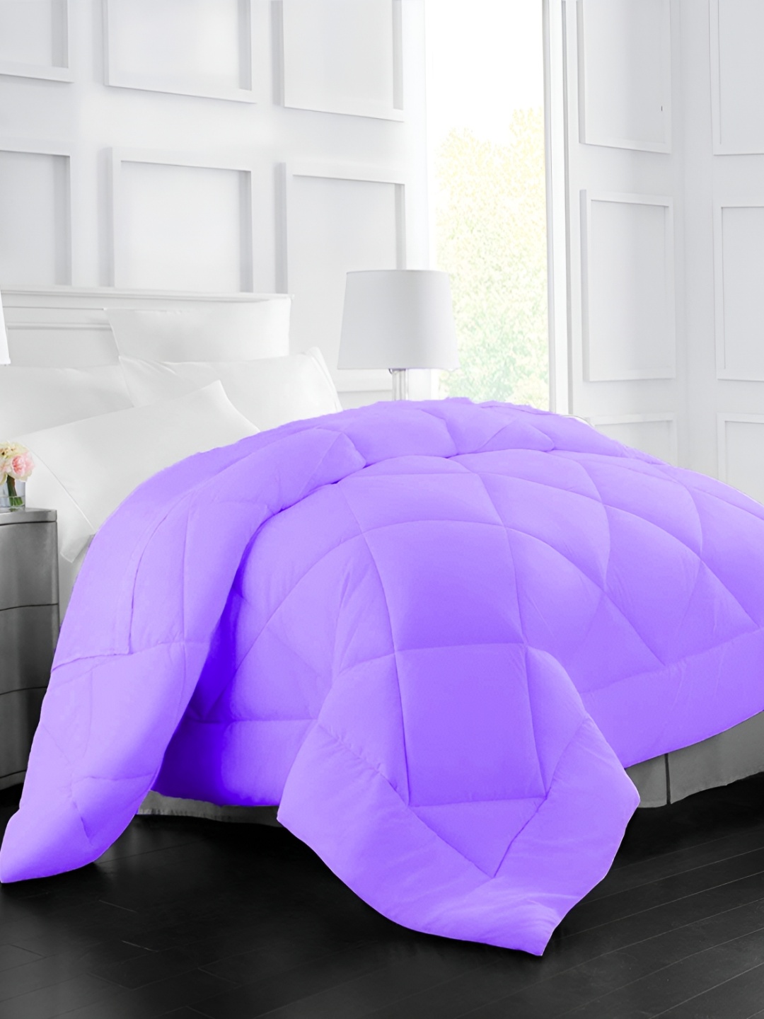 

LINENOVATION Purple Solid AC Room 200 GSM Double Bed Duvet