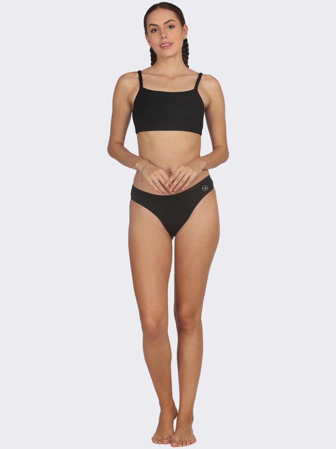 

POOJA RAGENEE Breathable Cotton Bra With Brief, Black