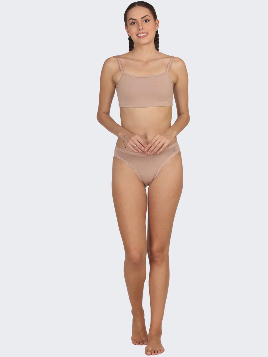 

POOJA RAGENEE Skin Breathable & Smooth Cotton Lingerie Set, Nude