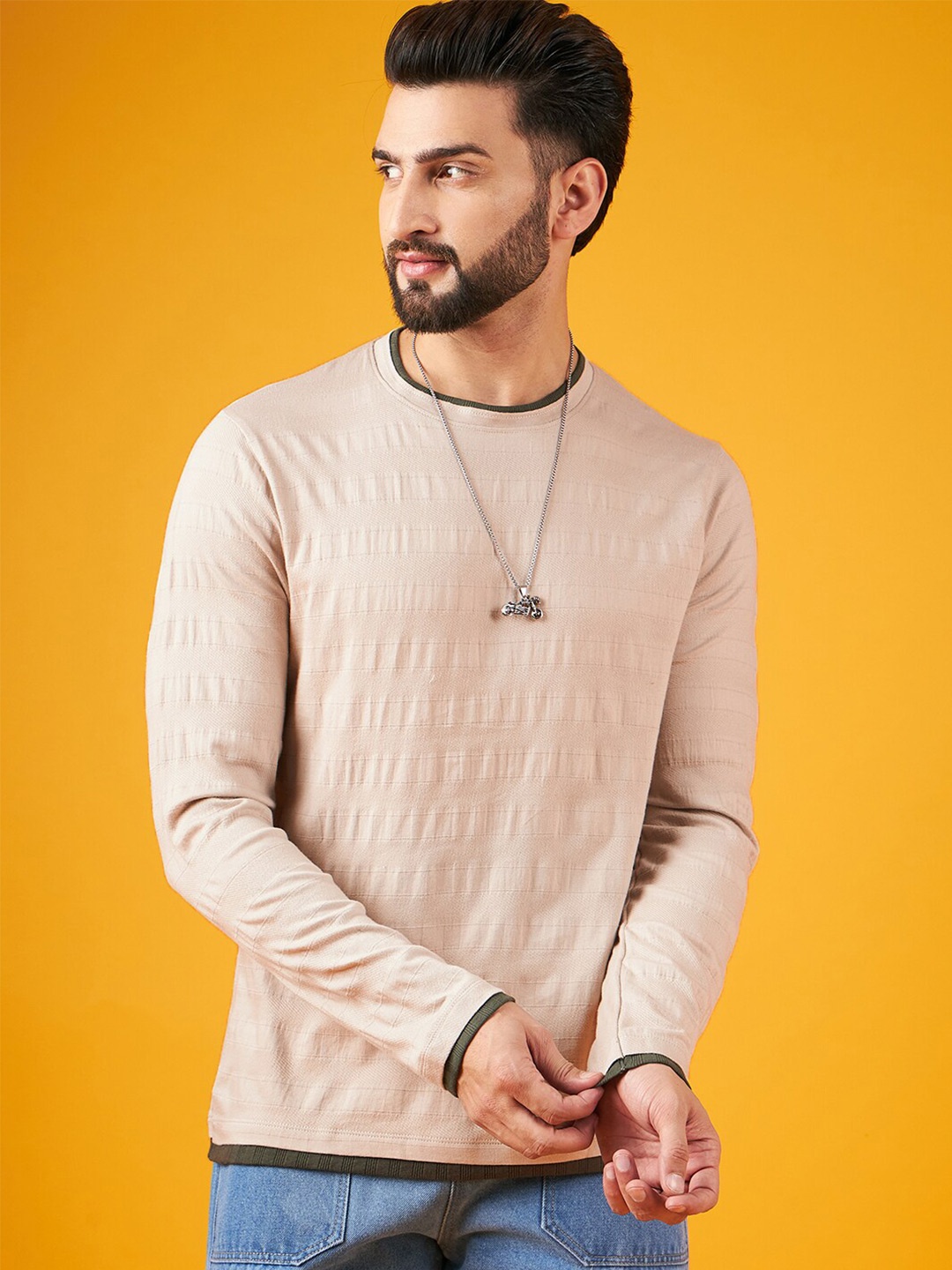 

Kook N Keech Beige Round Neck Pure Cotton T-shirt