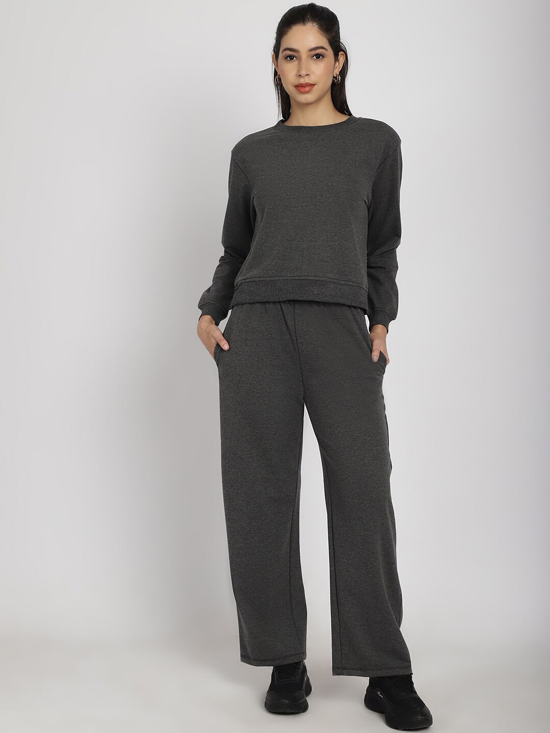 

Rute Round Neck Cotton Tracksuits, Grey