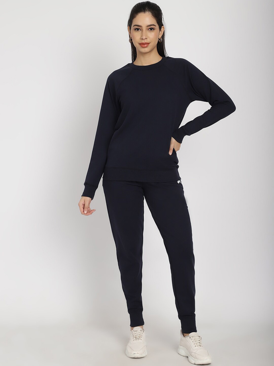 

Rute Round Neck Cotton Tracksuits, Navy blue