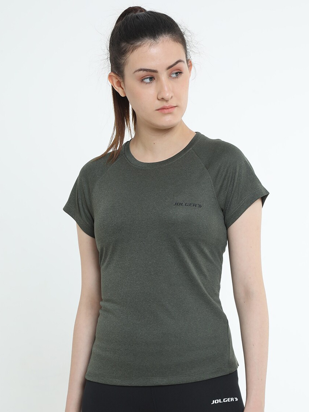 

Jolger Women's Breathable Super Light weight Round Neck T-shirt, Green