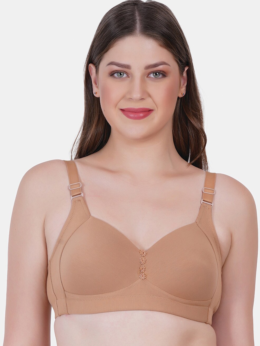 

Reveira Medium Coverage Heavily Padded Dry Fit Bra With All Day Comfort, Nude