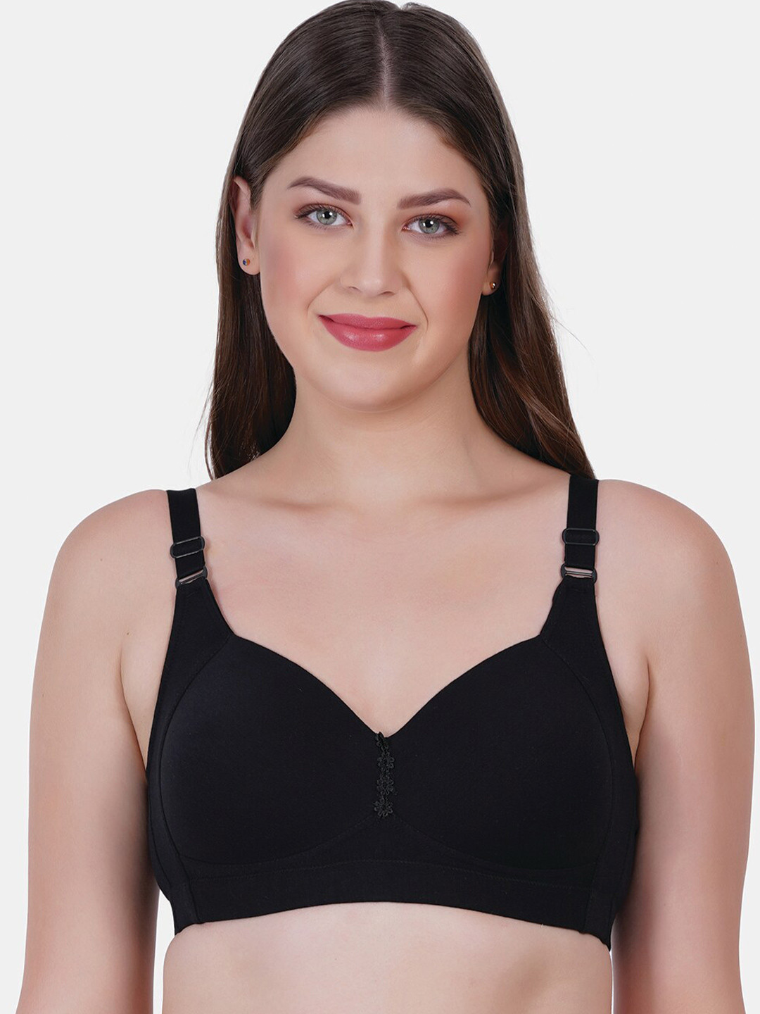 

Reveira Medium Coverage Heavily Padded Dry Fit Bra With All Day Comfort, Black