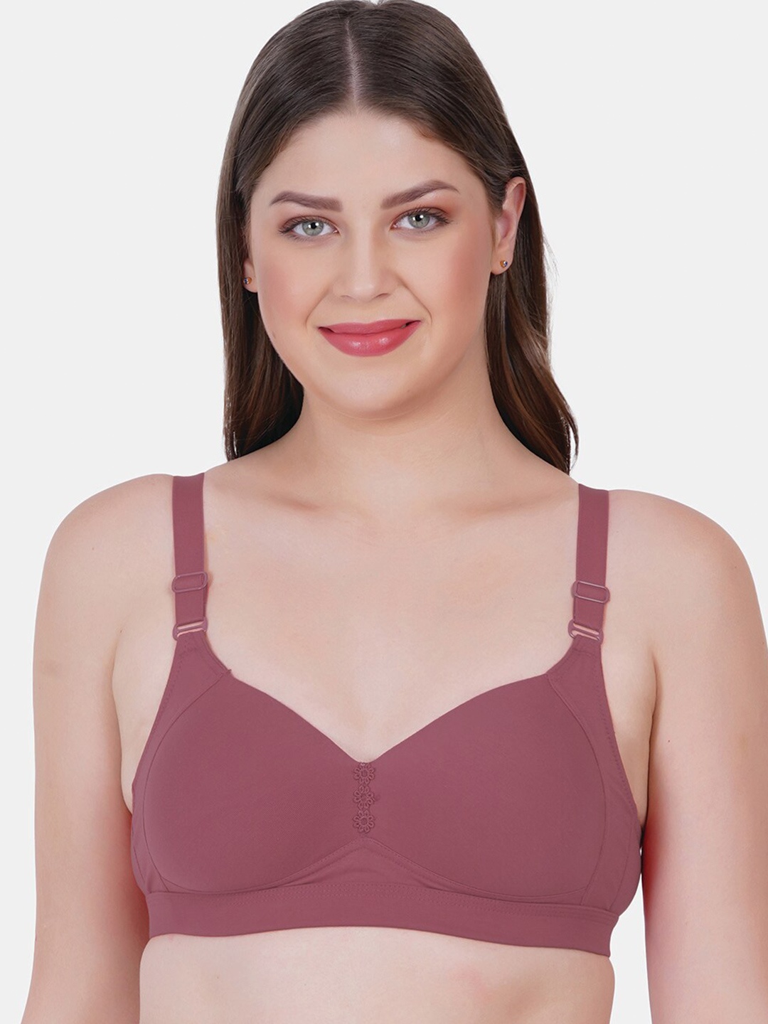 

Reveira Medium Coverage Heavily Padded Dri Fit Everyday Bra With All Day Comfort, Mauve