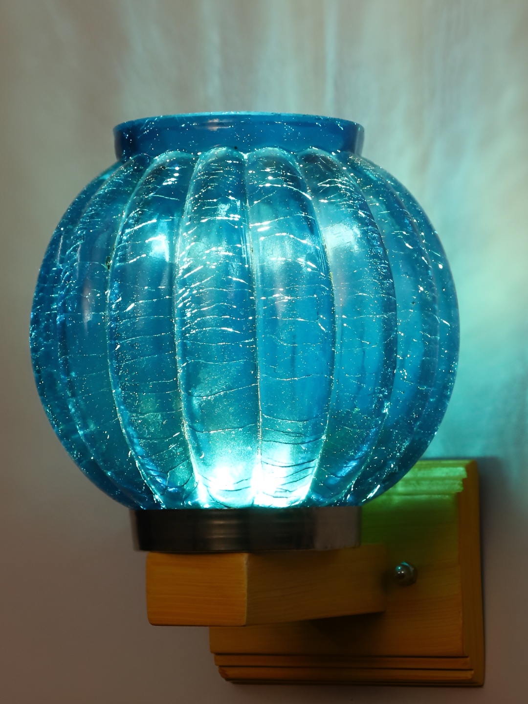 

Afast Blue & Brown Textured Contemporary Glass Wall Lamp