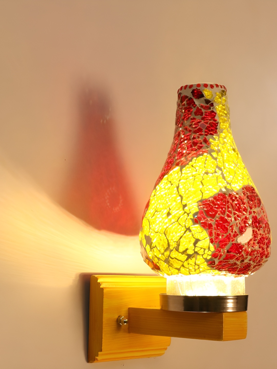 

Afast White & Gold Toned Textured Contemporary Glass Wall Lamp