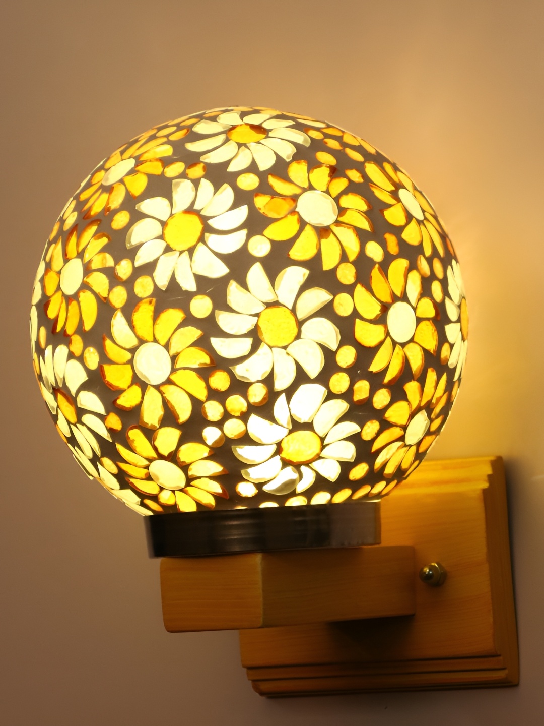 

Afast White & Orange Textured Contemporary Glass Wall Lamp