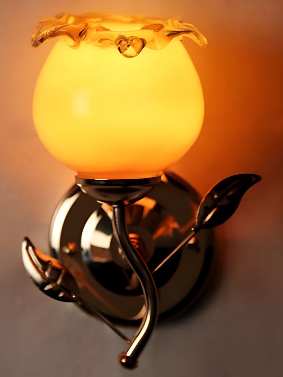 

Afast Orange & Gold Toned Textured Contemporary Glass Wall Lamp