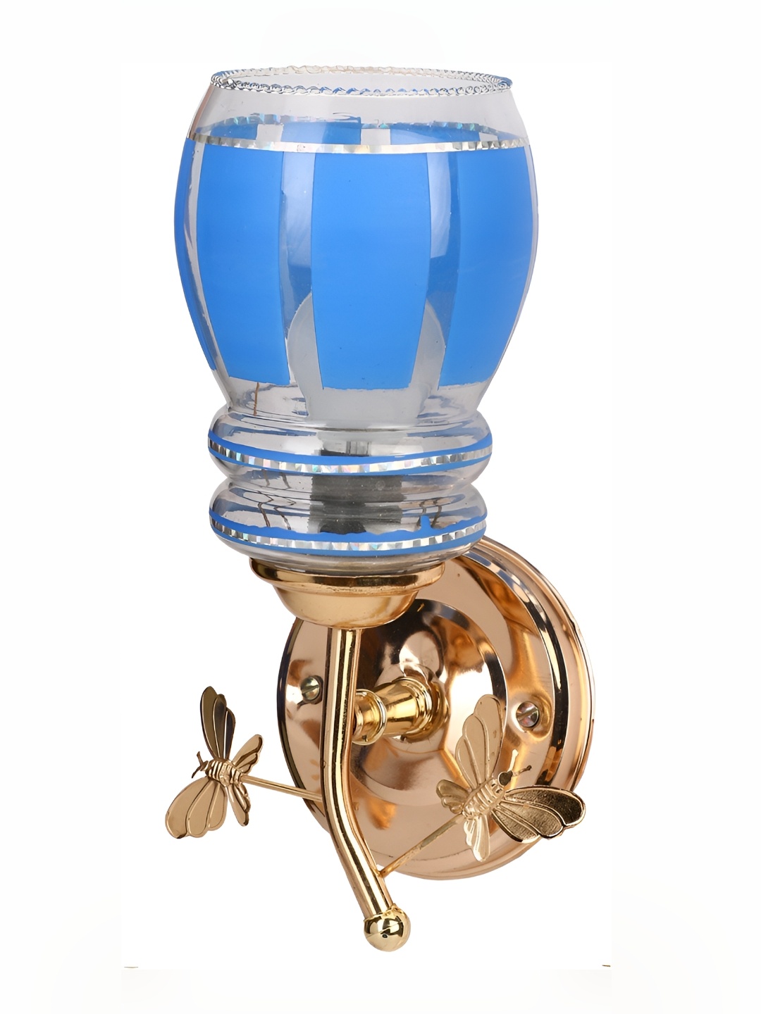 

Afast Blue & Gold Toned Printed Contemporary Glass Wall Lamp