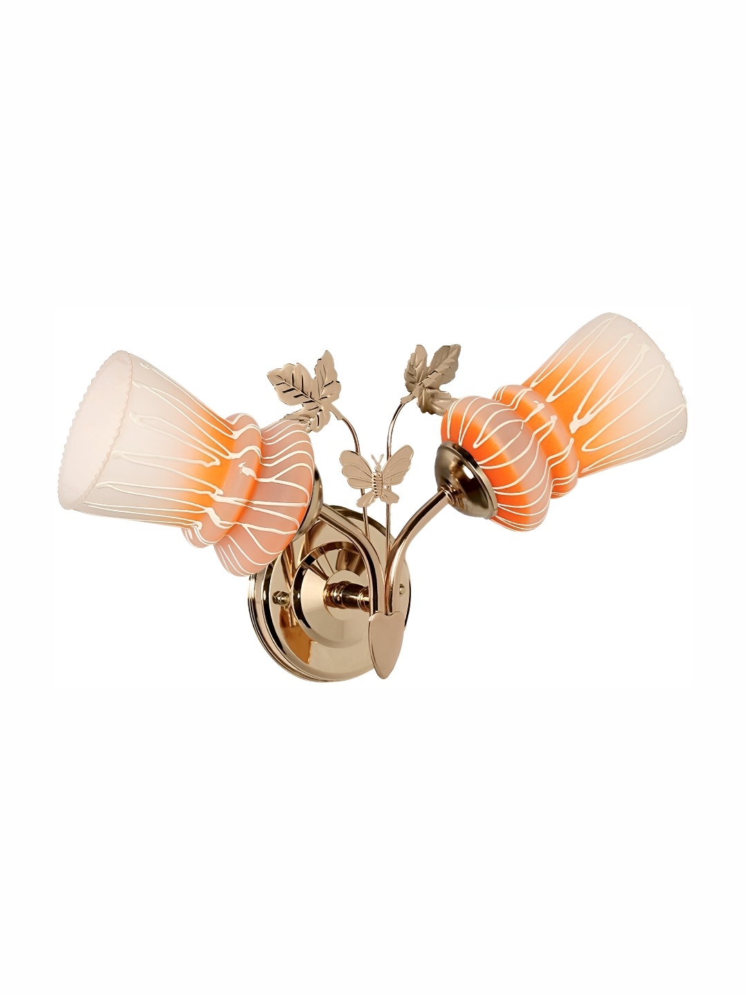 

Afast Orange & Gold Toned Printed Contemporary Glass Wall Lamp