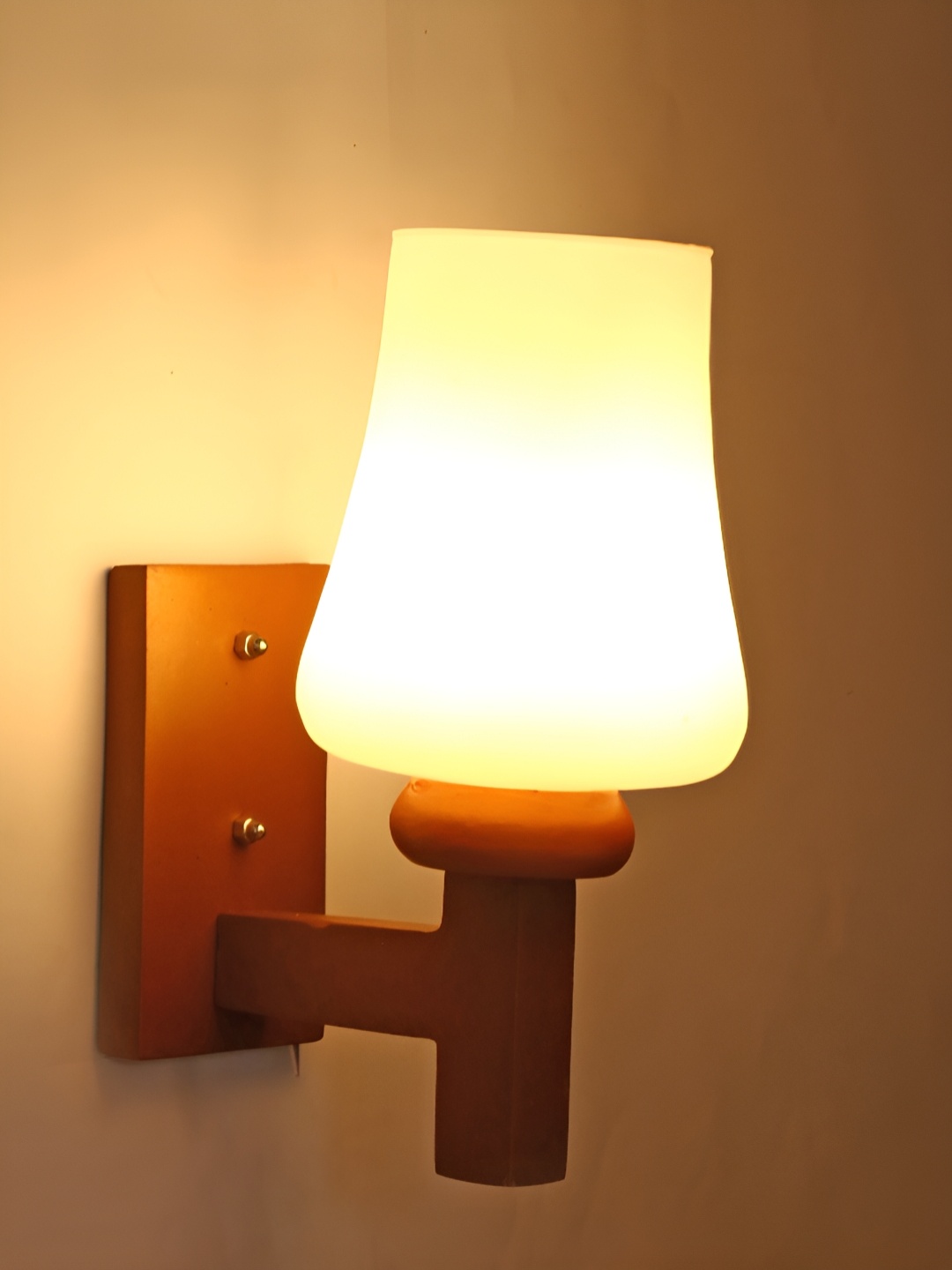 

Afast White & Brown Contemporary Glass Wall Lamp